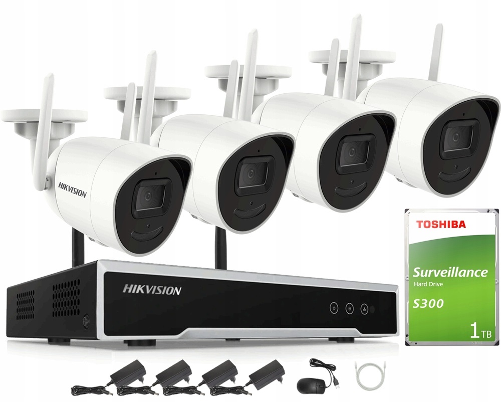 Комплект Wi Fi відеоспостереження Hikvision на 4 камери NK42W0H-1T(WD)(D).