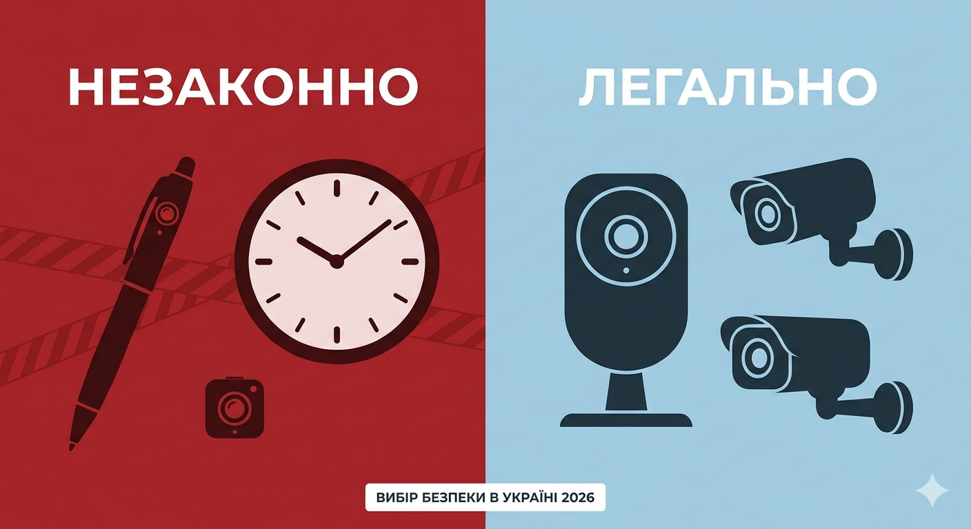 Приховане відеоспостереження Україна 2026: законність і найкращі легальні альтернативи.