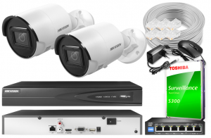 NK2E0-3T Комплект для відеонагляду Hikvision на 2 IP камери
