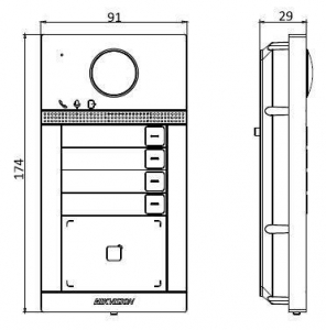 DS-KV8413-WME1(B)/Flush 2 Мп IP виклична панель з Wi-Fi