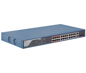 DS-3E0326P-E(B) 24-портовый неуправляемый POE коммутатор Hikvision