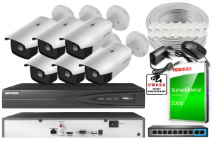 NK6E0-6T Комплект для відеонагляду Hikvision на 6 IP камери