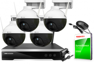 NK4E0-1TW Hikvision та Ezviz комплект відеонагляду на 4 IP камери