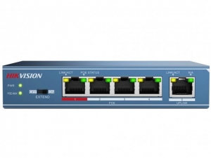 DS-3E0105P-E(B) 4-портовый неуправляемый POE коммутатор Hikvision