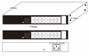 ONV H1016PL PoE комутатор 16 портів 200 Вт