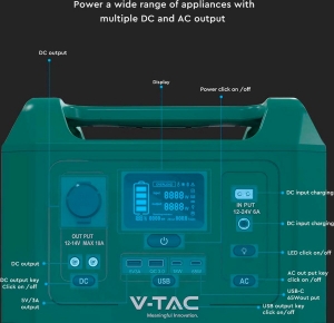 V-TAC VT-303N 300Вт LiFePO4 Портативне джерело живлення