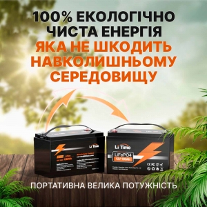 LiTime LiFePO4 12V 100Ah bluetooth акумуляторна батарея